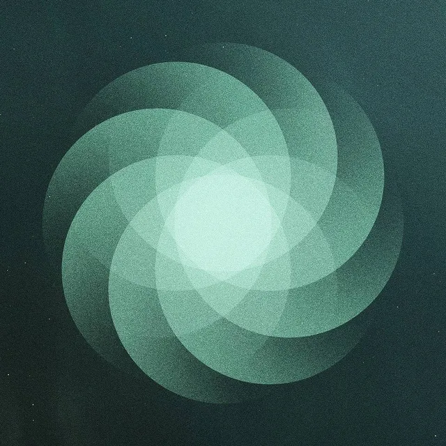 SOM - "The Shape Of Everything" artwork (round geometric pattern on an emerald green background)