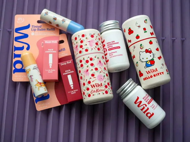 Refill-Cases von WILD im Hello Kitty und Cath Kidston Design und brandneue Tinted-Lip-Balm-Refills.